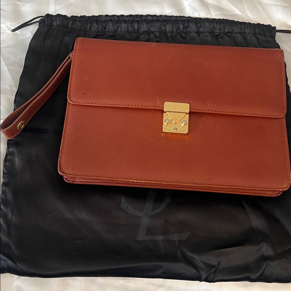Yves Saint Laurent Vintage Genuine Leather Wristlet/Clutch Bag